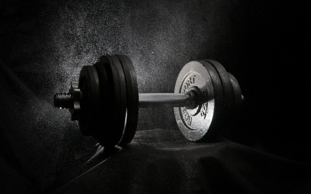 Haltère de musculation en gros plan